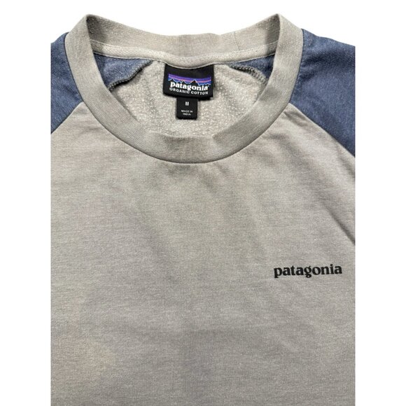 Patagonia Sweatshirt Mens Medium Grey Blue Crewneck Lightweight Climbing Outdoor - Picture 3 of 6